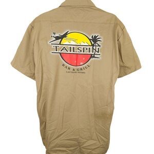 Vintage Tailspin Bar & Grill Shirt Mens Size XL Beige Y2K Dickies Las Vegas